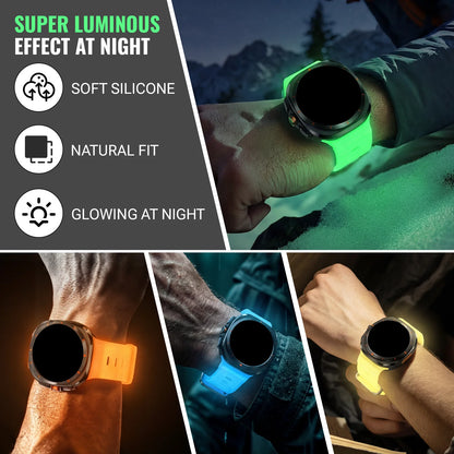 Solid Color Luminous Silicone Watch Strap, Compatible with Samsung Galaxy Watch Ultra 47mm, Unisex Replacement Band