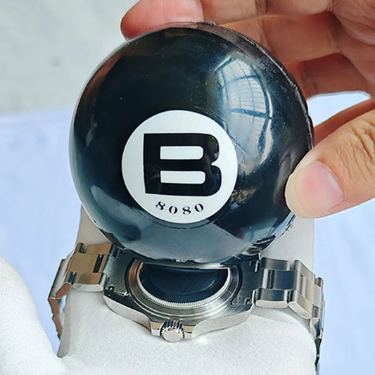 Durable Open Ball Watch Case 8088 6.5cm, Black Rubber, Safe, Reliable, Portable, Watchmaker, Rotating Friction Ball Repair Tool