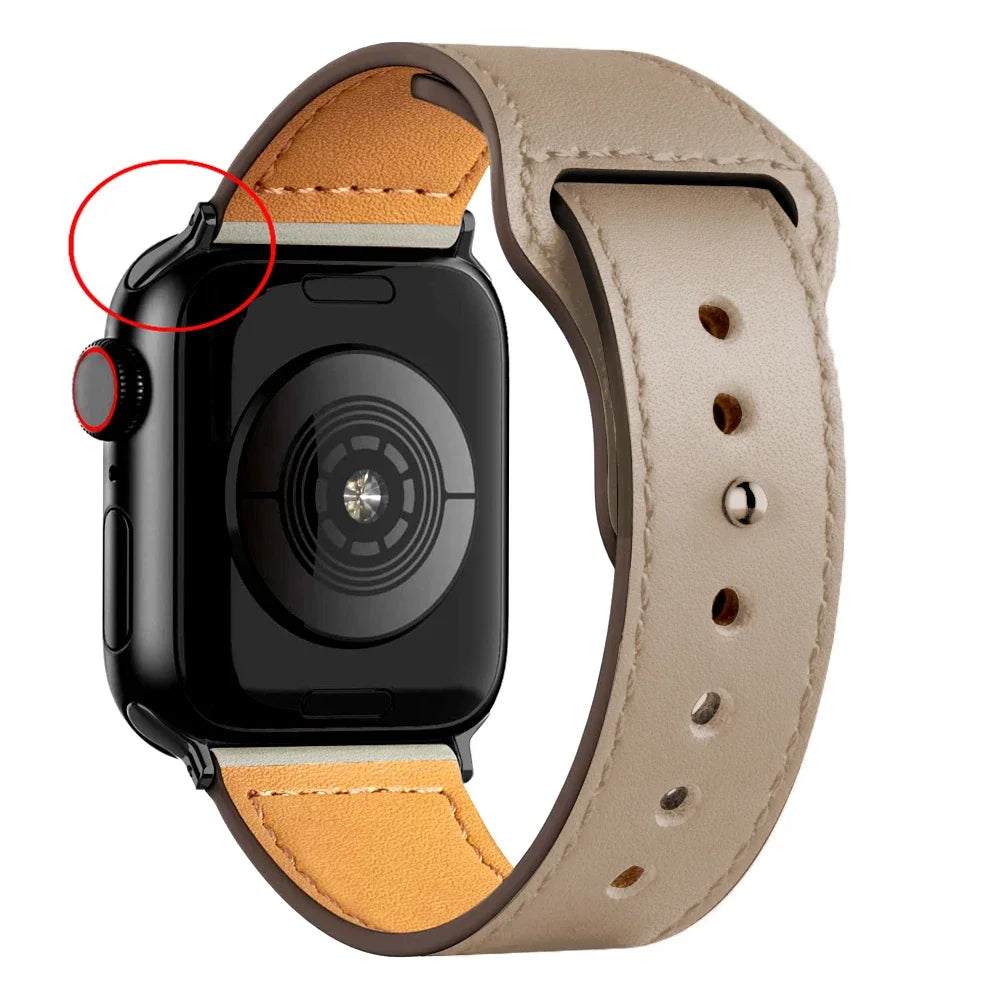 Cinturino in pelle per Apple Watch, Ultra 3, 49mm, 46mm/42mm, 41mm/45mm, 44mm, 40mm, iWatch serie 11 10 9 8 7 4 5 6 se
