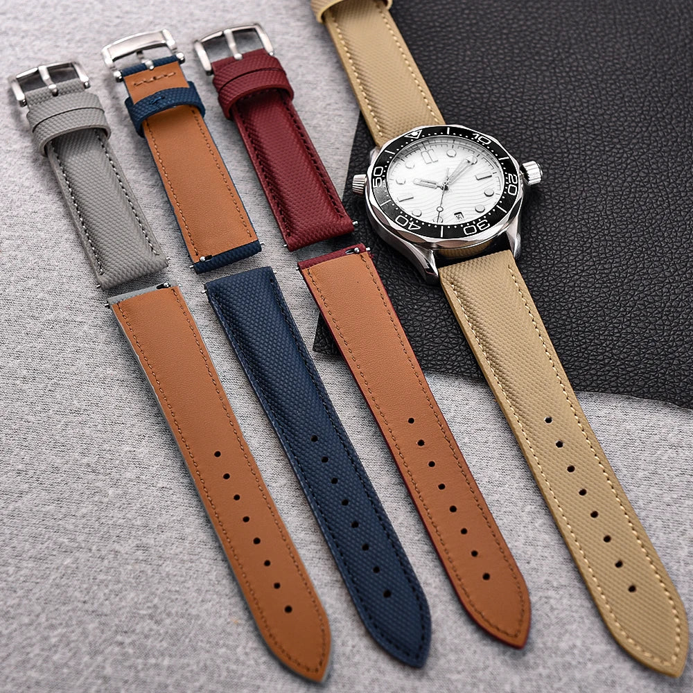 Nueva correa de tela de vela recubierta de 18/19/20/22 mm, tela deportiva, impermeable, accesorios universales para reloj inteligente Huawei/Samsung