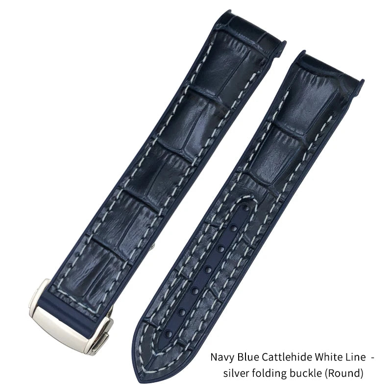 Nuovo cinturino per orologio bicolore adatto per Omega Planet Ocean Seamaster in gomma silicone nylon pelle cinturino per orologio 19mm 20mm 21mm 22mm