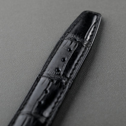 Cinturino in pelle di coccodrillo fatto a mano 20MM 21MM 22MM, pelle nera, cinturino di ricambio da uomo in pelle in stile retrò, compatibile con Pilot Mark