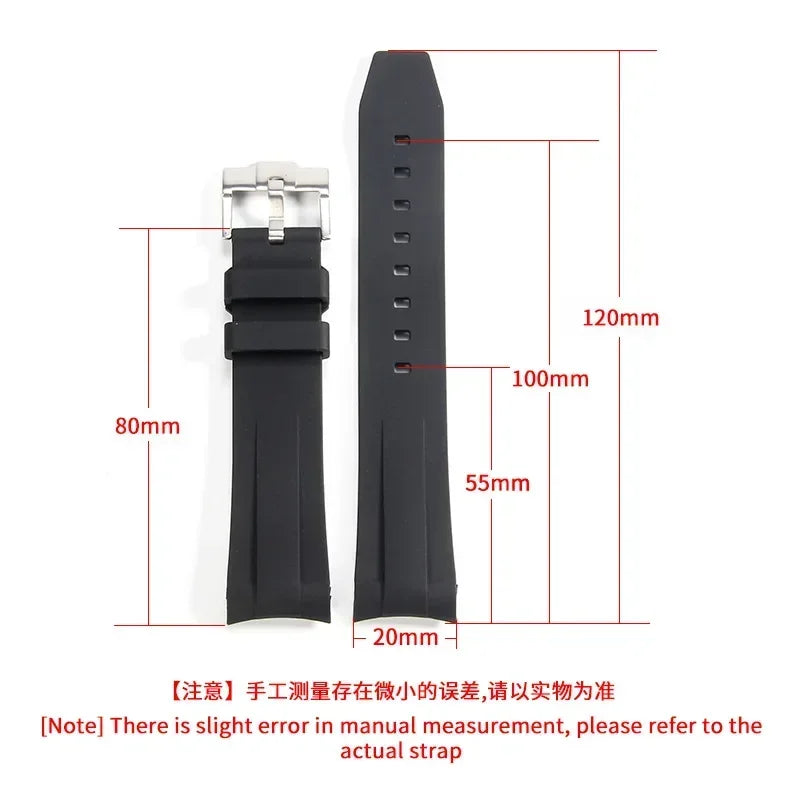 Cinturino per orologio MoonSwatch in silicone con estremità curva per Citizen 20mm 22mm, cinturino sportivo in gomma ad arco per cinturini curvi Rolex