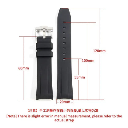 Cinturino per orologio MoonSwatch in silicone con estremità curva per Citizen 20mm 22mm, cinturino sportivo in gomma ad arco per cinturini curvi Rolex