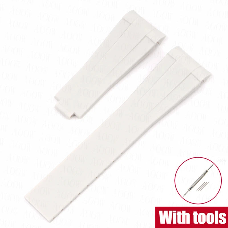    Bracelet en caoutchouc de 20mm pour Rolex GMT Daytona Submariner, étanche, extrémité incurvée en TPU, bracelet de montre de remplacement pour Omega X Swatch MoonSwatch