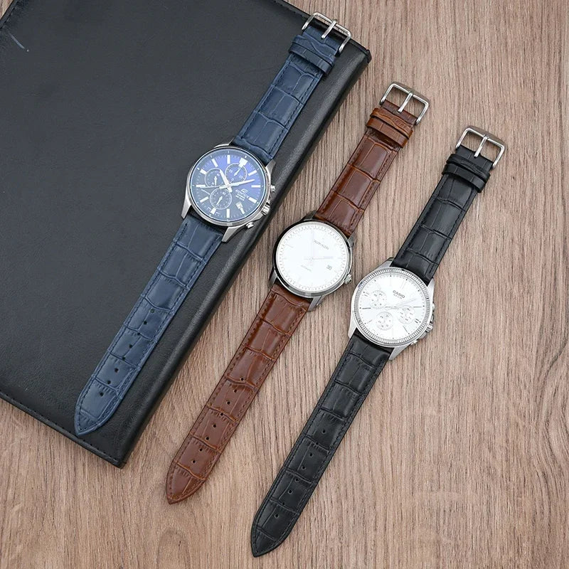 Bracelet en cuir véritable de vache pour Seiko Tissot, bracelet de montre universel à dégagement rapide 12 13 14 15 16 17 18 19 20 21 22 23 24 26mm