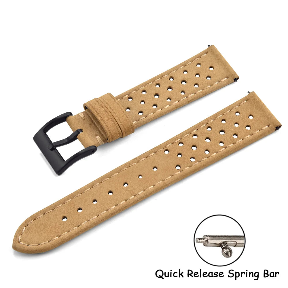 Cinturino per orologio in pelle traspirante per Omega per cinturino per orologio Seiko 18mm 20mm 22mm cinturino in pelle a sgancio rapido di ricambio