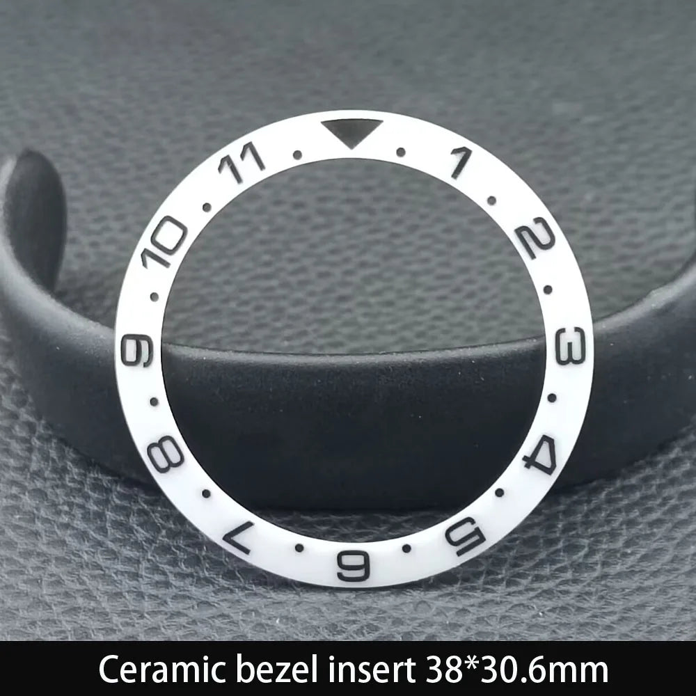 38mm x 30.6mm Sloped Ceramic Bezel GMT and Diving Watch Insert for 40mm Men's Watch Replacement Watch Bezel Inserts