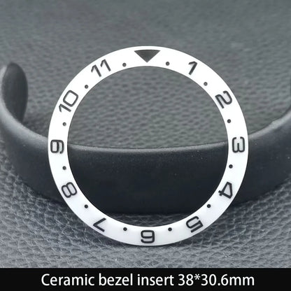 38mm x 30.6mm Sloped Ceramic Bezel GMT and Diving Watch Insert for 40mm Men's Watch Replacement Watch Bezel Inserts