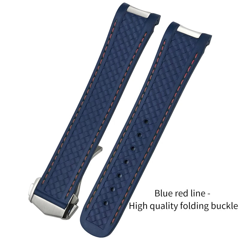 Bracelet de montre en caoutchouc fluoré FKM coloré de qualité supérieure, 19mm, 20mm, 21mm, pour Omega Seamaster 300 Aqua Terra AT150, bracelet de montre souple, outil