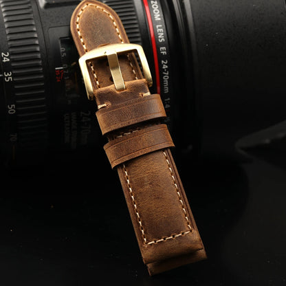Italian Top Layer Cowhide Leather Strap Men's Retro Genuine Leather Watchband 20MM 22MM 24MM Compatible with PAM111 441