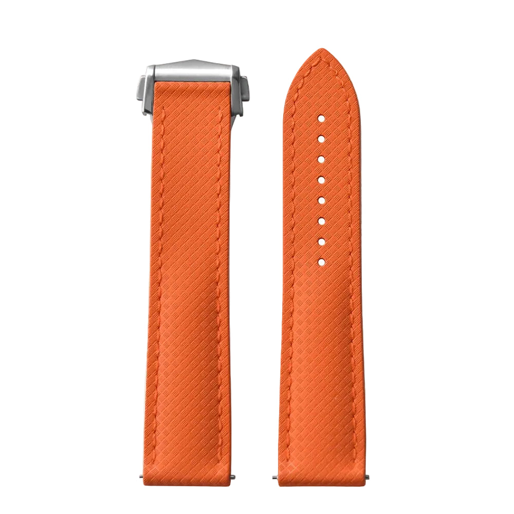 OZE Bracelet montre en Caoutchouc fluorocarbone - Surpiqures / Motif Racing - Déployante - Universel