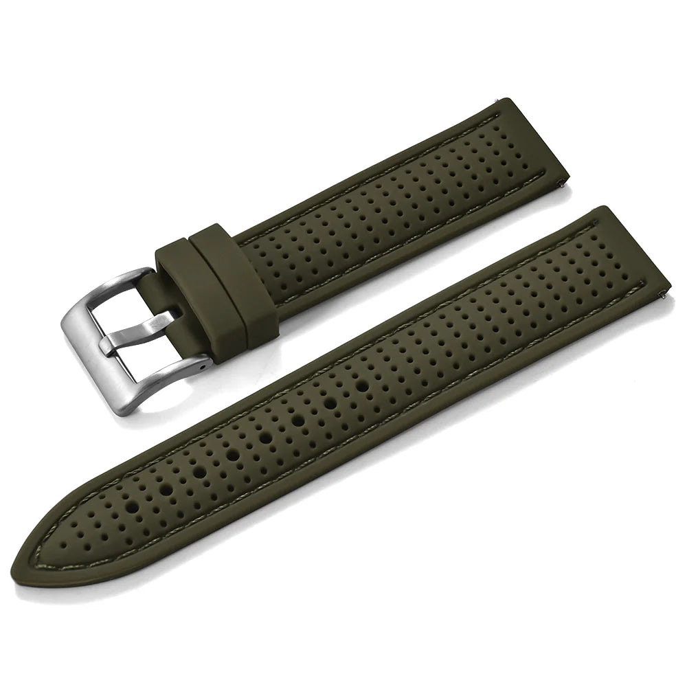 Bracelet de montre sport en silicone à dégagement rapide - Bracelet en caoutchouc souple respirant et imperméable, ajustement universel 18 mm 20 mm 22 mm pour hommes et femmes