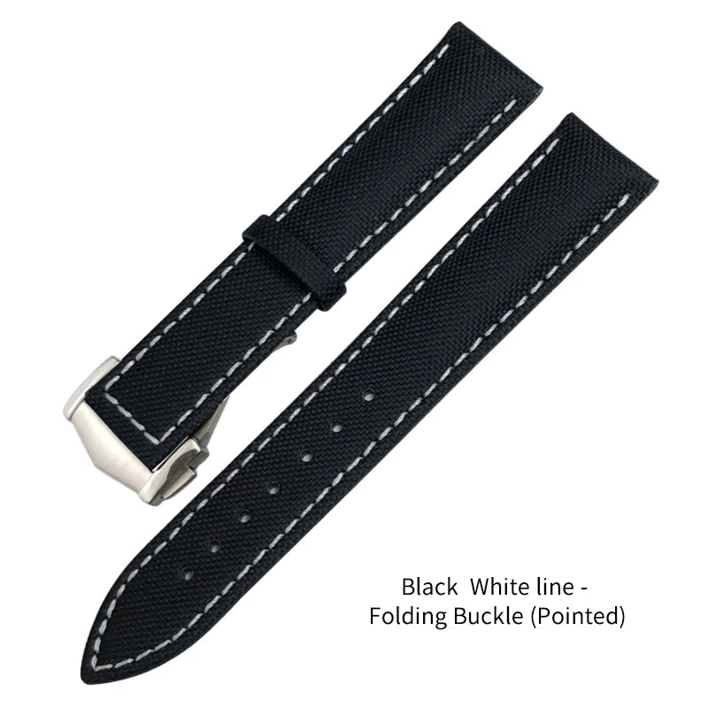 Canvas and Leather Watch Strap, 20mm, 22mm, 19mm, 21mm, for Omega Watch, Seamaster, Diver 300 Moon, AT150 AQUA TERRA, Nylon Bracelet Tools