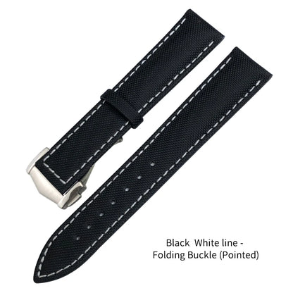 Canvas and Leather Watch Strap, 20mm, 22mm, 19mm, 21mm, for Omega Watch, Seamaster, Diver 300 Moon, AT150 AQUA TERRA, Nylon Bracelet Tools