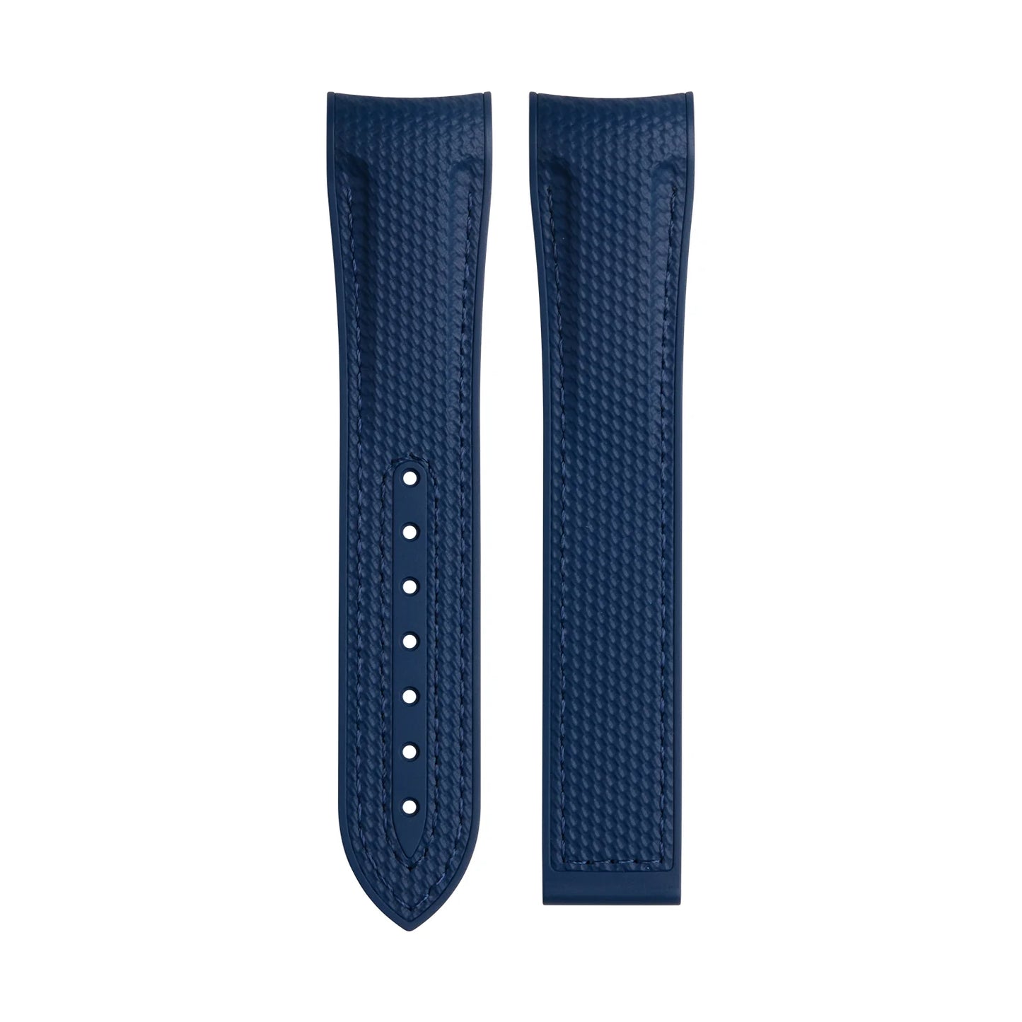 OZE - Cinturino in gomma da 21 mm per Omega - Motivo in tessuto - Curvo 