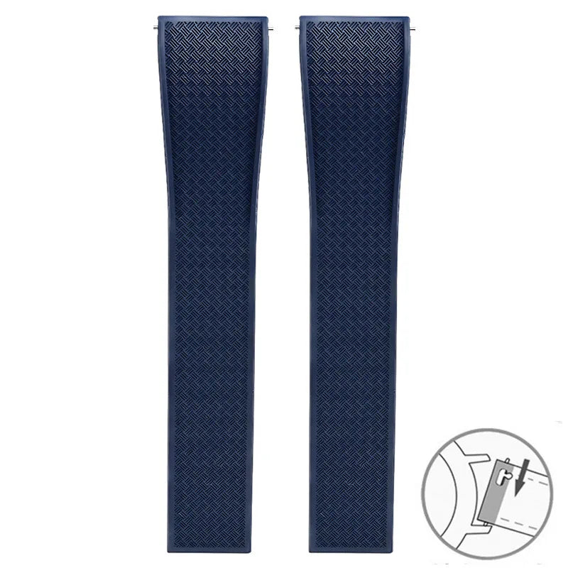 Bracelet montre Racing / Aviateur en caoutchouc Premium - Rapide, Boucle Déployante - A Découper