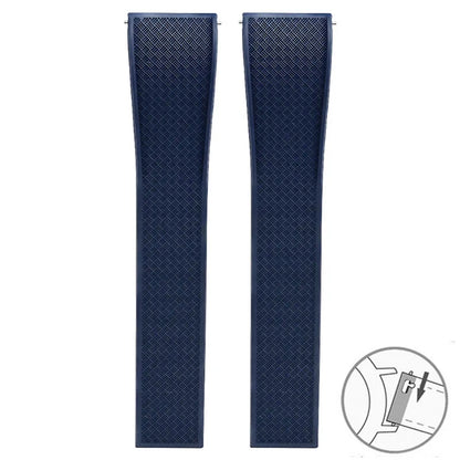 Bracelet montre Racing / Aviateur en caoutchouc Premium - Rapide, Boucle Déployante - A Découper