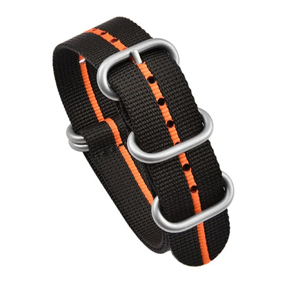 Bracelet en Nylon Noir de Haute Qualité pour Homme, Accessoire de Plongée à Rayures Militaires, pour Montre DW SeATM, 20mm 22mm
