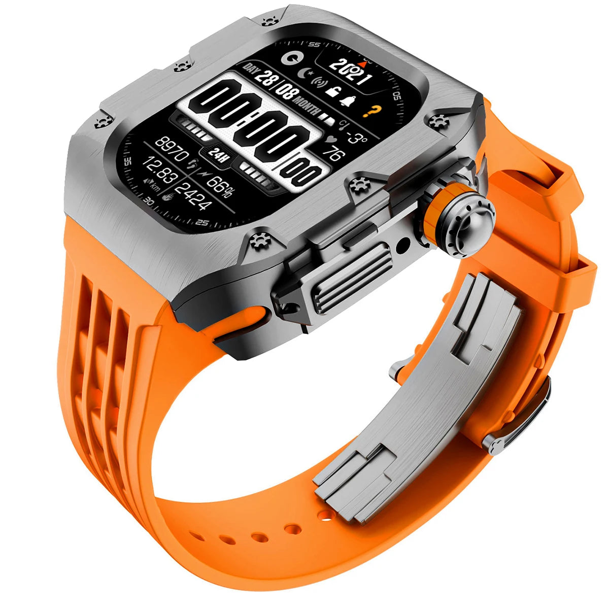 Luxury Mod Kit for Apple Watch Ultra 3 2 49mm, Titanium Alloy Strap for iWatch Series 11 10 9 8 7 6 SE 44mm 45mm