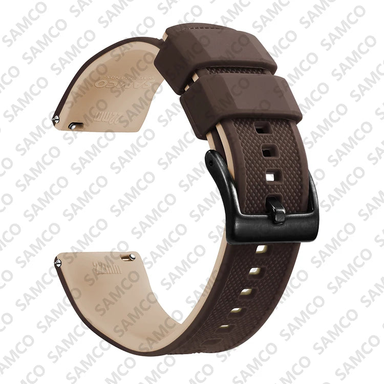 Bracelet de montre en Silicone de qualité supérieure, 18mm 20mm 22mm, à dégagement rapide, en caoutchouc, de remplacement