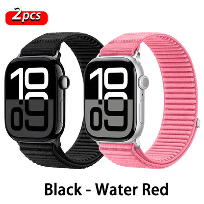 Correa deportiva de nailon con hebilla para Apple Watch de 46 mm 44 mm 40 mm 42 mm 45 mm 41 mm, correa para iWatch serie 11 SE 10 9 8 7 Ultra 3