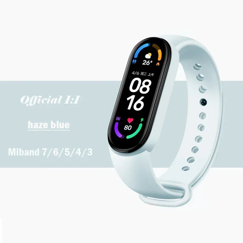 Official silicone strap for Xiaomi Mi Band 4 5 6 7, sports watch, Miband4 Miband7 Correa Mi band 3 4 5 6 7 bands