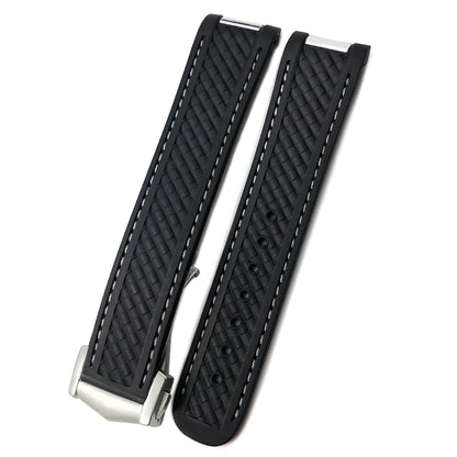 Bracelet de montre en caoutchouc de Silicone, 19mm 20mm, pour Omega Seamaster AQUA TERRA AT150 Ultra léger 8900, boucle de déploiement Premium