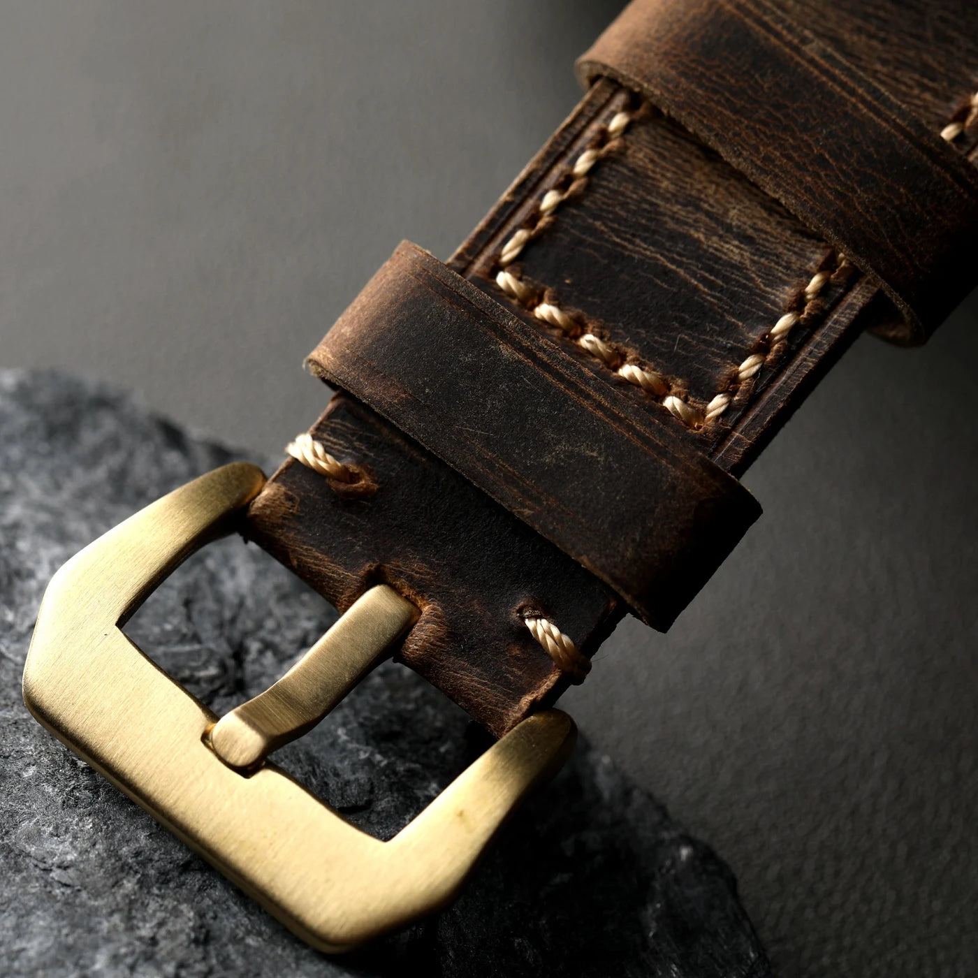 Cinturino in vera pelle di alta qualità, cinturino in bronzo, 20 22 23 24 26MM, cinturino spesso in pelle bovina da uomo, strato superiore italiano