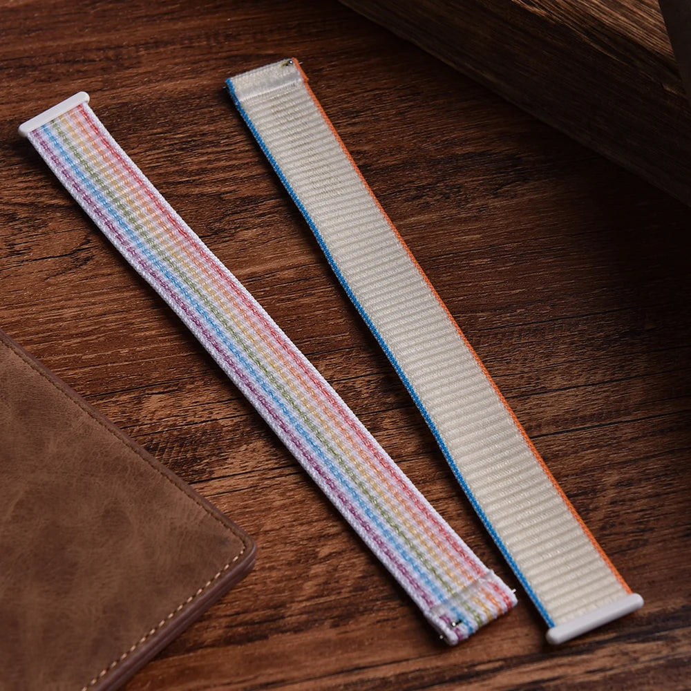 New Design Adjustable Quick Release Hook Buckle Watch Straps 20mm 22mm Bands for Comfortable Nylon Bracelet Elastic Nylon Watch Bands