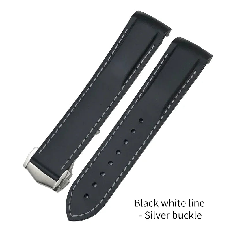 Cinturino per orologio in gomma siliconica, 18mm 19mm 20mm 21mm 22mm, per Omega Seamaster Planet Ocean per orologio Speedmaster Moon, bracciale impermeabile