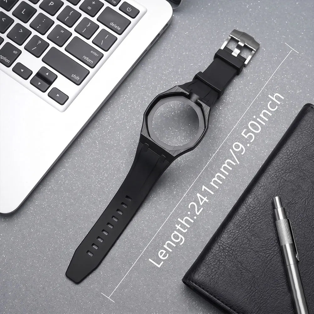 Kit de modification intégré pour Swatch x AP Royal Oak : Boîtier en céramique Pop + Bracelet en silicone pour convertir une montre de poche en bracelet de remplacement
