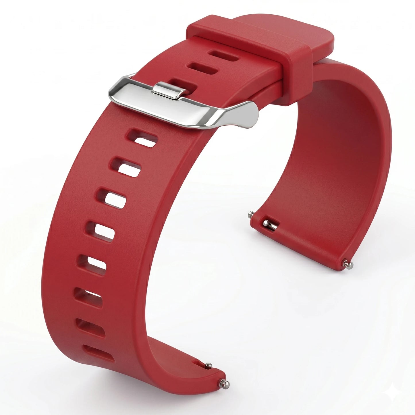 HENGRC 5 Colors Silicone Rubber Watch Band 18mm 20mm 22mm Women Men Watch Strap Waterproof Sports Watch Belt Polished Buckle