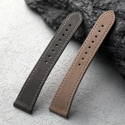 Bracciale fatto a mano in pelle smerigliata, 18 19 20 22MM, marrone grigio morbido, cinturino vintage in pelle bovina di primo strato, adatto per bracciale di orologio antico