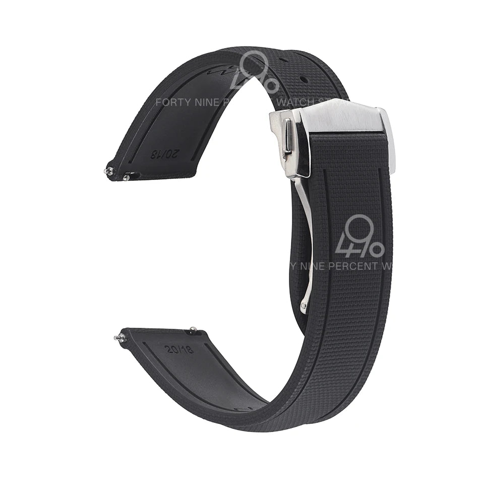 Bracelet universel à dégagement rapide, 20mm 21/22mm, 18/19mm/23mm/24mm, FKM, en caoutchouc, pour Omega Rolex Tissot Seiko