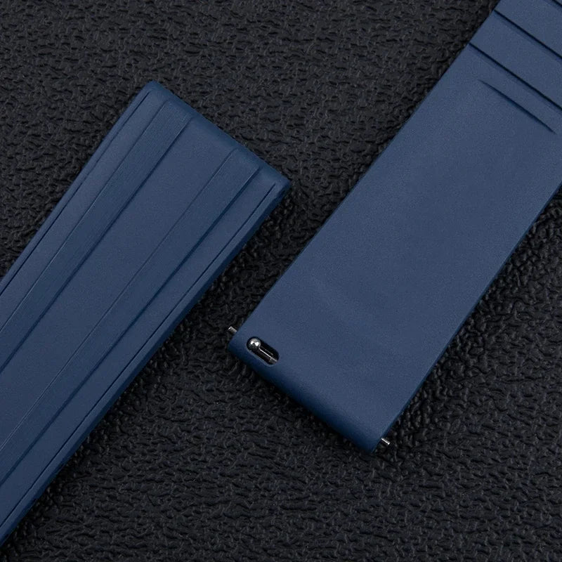 Cinturino per smartwatch in gomma fluorurata FKM, per Breitling Tudor Longines Tissot Omega Huawei Samsung a sgancio rapido 18/19/20/21/22mm