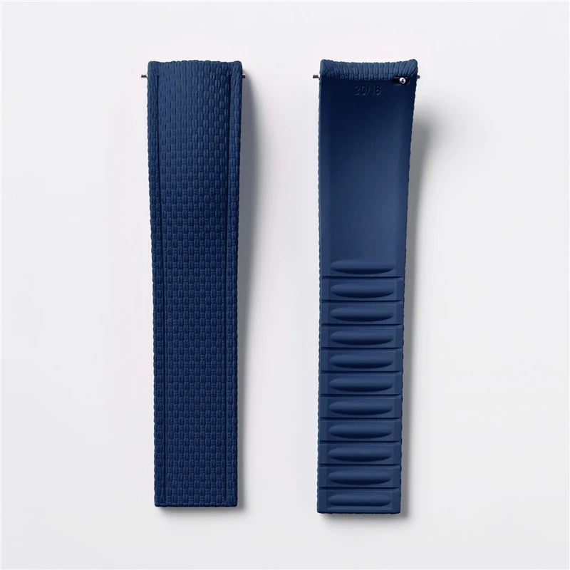 Bracelet de montre en caoutchouc fluoré FKM 18/19/20/21/22/24 mm avec boucle déployante universelle pour hommes, bracelet de remplacement CTS pour Seiko et Omega