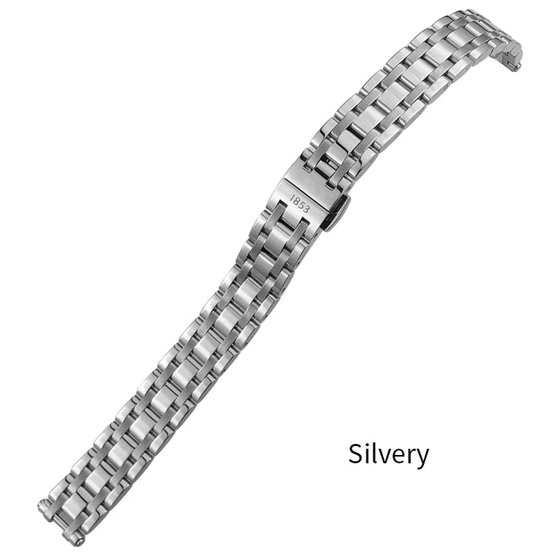 Cinturino per orologio in acciaio inossidabile, chiusura a farfalla, oro rosa, 12mm, SION L, T126, Tissot, Bellissima, Small Lady, T126010, 26mm