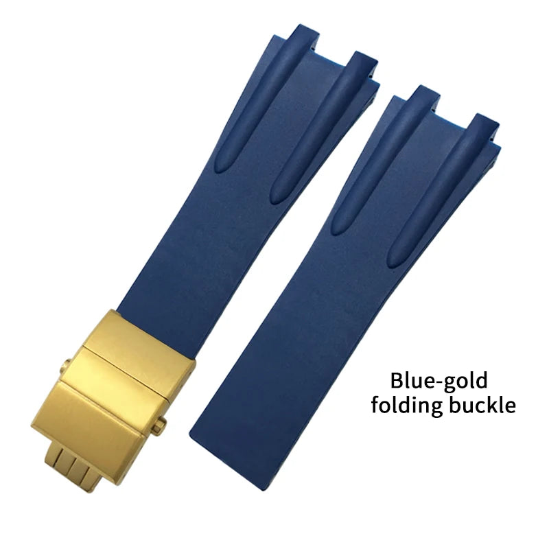 Bracelet de montre en caoutchouc de Silicone 26mm x 20mm, adapté à Ulysse Nardin, noir, bleu, marron, étanche, boucle pliante en acier, outils de poignet