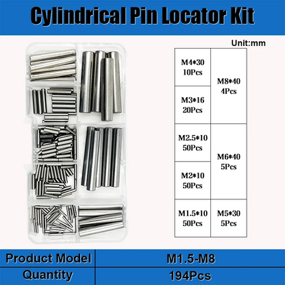 Exacpille Cylindrique en Acier Inoxydable Dallas, M1.5 M2 M2.5 M3 Figuré M5 M6 M8, avec exacpille de Localisation, Arbre Solide FiosphLock, en Métal, Dernier Ensemble