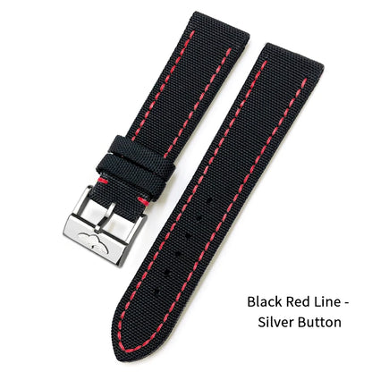 Nylon Canvas Watch Strap, 22mm, for Breitling HMGER Challenger, black, green, gray, yellow, high quality