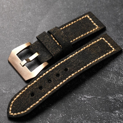 Bracelet de montre en toile bronze fait main pour homme, bracelet de style vintage, martelé, structuré, épais, noir, vert, 20mm, 22mm, 24mm, 26mm
