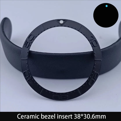 38mm x 30.6mm Sloped Ceramic Bezel GMT and Diving Watch Insert for 40mm Men's Watch Replacement Watch Bezel Inserts