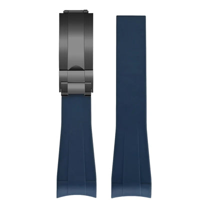 FKM – Bracelet de montre en caoutchouc, extrémités incurvées de 20mm, résistant à la sueur, pour Rolex Submariner Style et Omega x Swatch