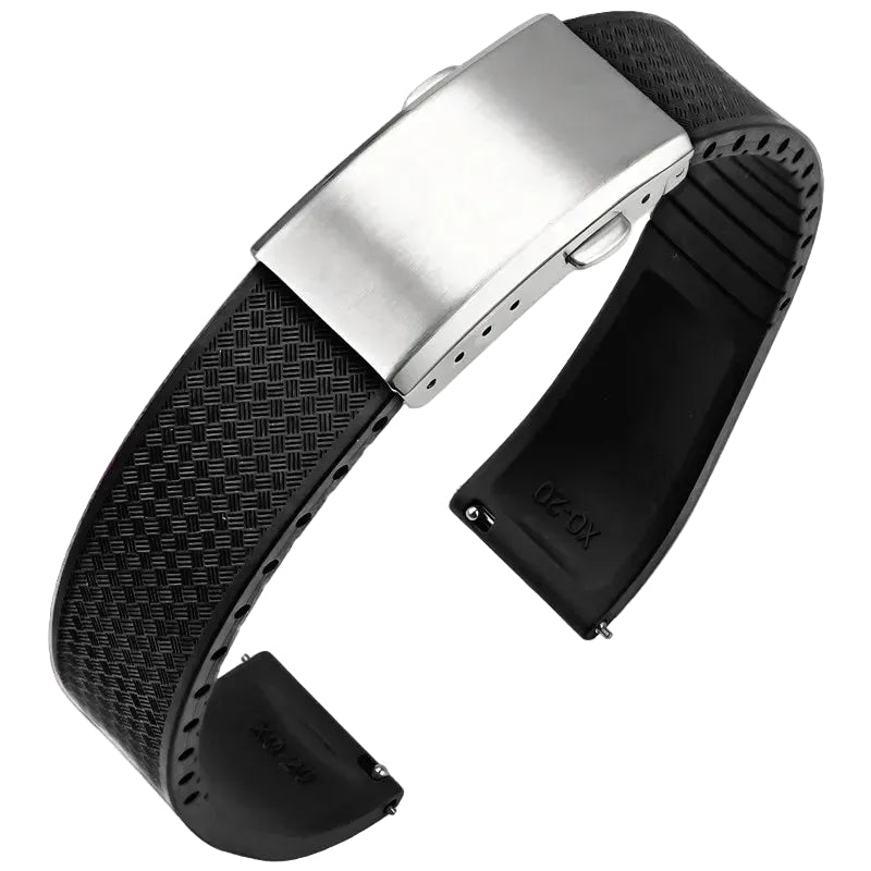 Bracelet montre Racing / Aviateur en caoutchouc Premium - Rapide, Boucle Déployante - A Découper