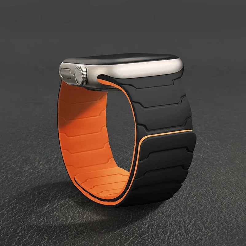 Magnetisches Armband für Apple Watch, 46 mm 44 mm 45 mm 40 mm 42 mm 41 mm, aus Silikon, Correa, Armband für IWatch Serie 11 10 SE 9 8 7 6 5 4 3