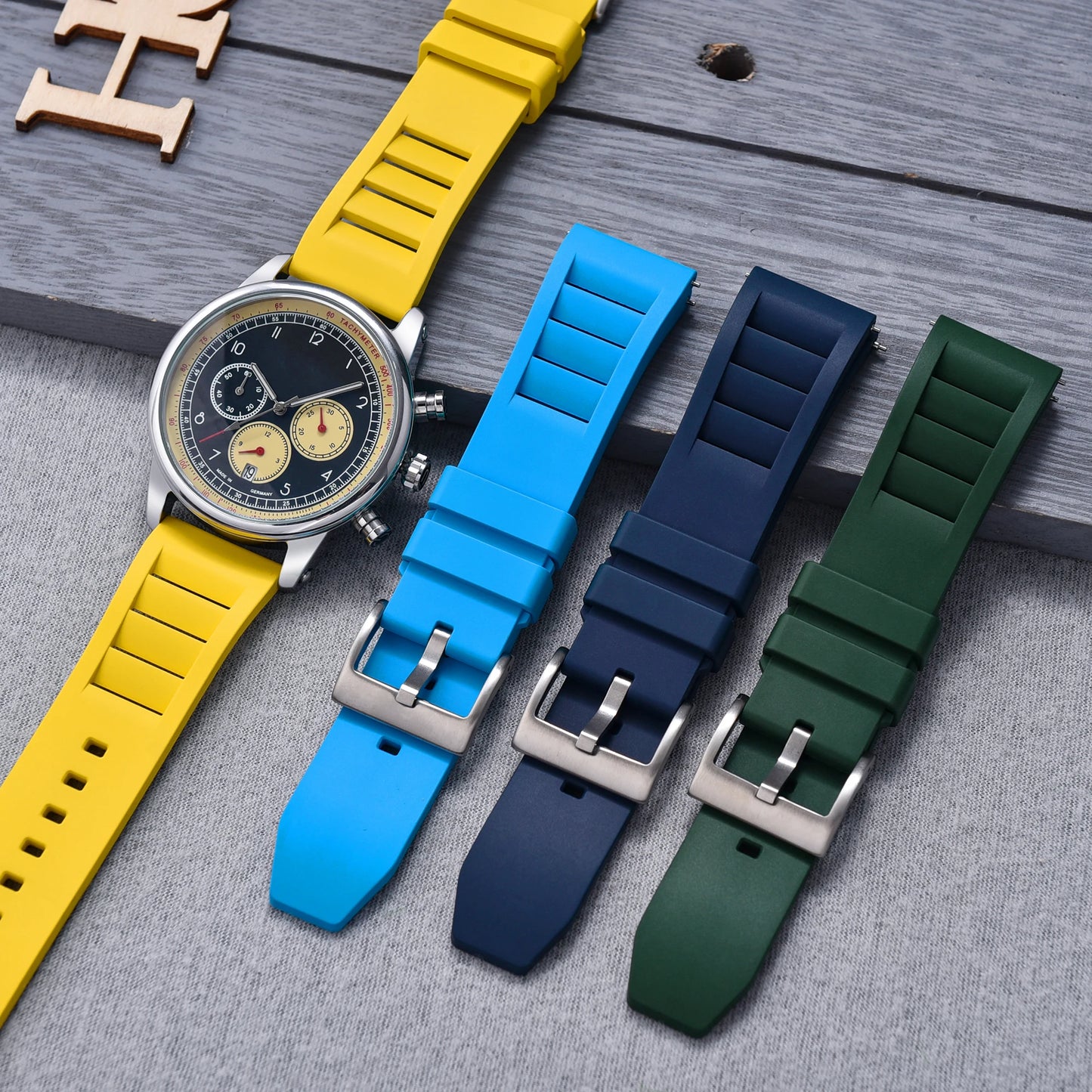 Premium Fluoro Rubber Watch Strap, FKM Watchband, Quick Release Watch Strap, Wrist Belt for Diving Watch Accessories, 20mm, 22mm, New