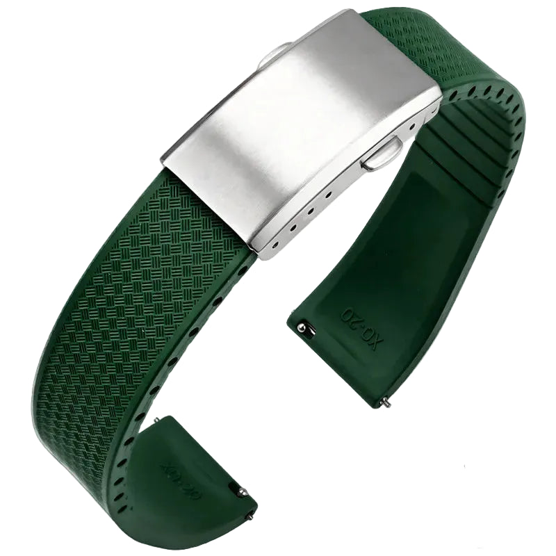 Bracelet montre Racing / Aviateur en caoutchouc Premium - Rapide, Boucle Déployante - A Découper