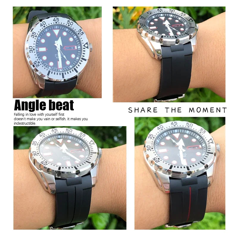Cinturino per orologio in gomma, 22mm 24mm 21mm 23mm, per SEIKO 5 SKX Citizen Longines HUAWEI Rolex DEEPSEA, braccialetto sportivo impermeabile in silicone