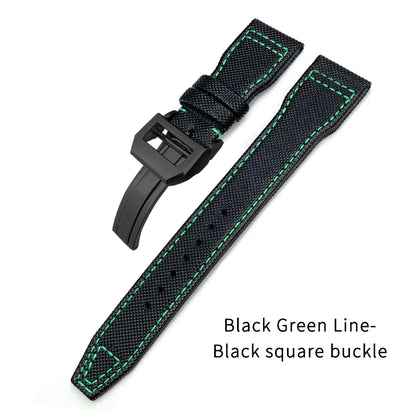 Cinturino per orologio in pelle di vitello e nylon, 20mm 21mm 22mm, per IWC BIG Pilot SPITFIRE TOP GUN IW3890 IW3880, nero, verde, blu